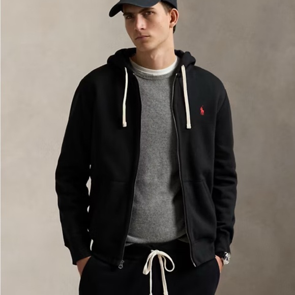 Polo Ralph Lauren Navy Fleece Logo Zip Hoodie - Picture 1 of 15